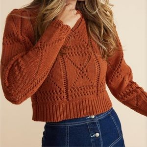 COPY - NWOT Minkpink cropped crochet sweater